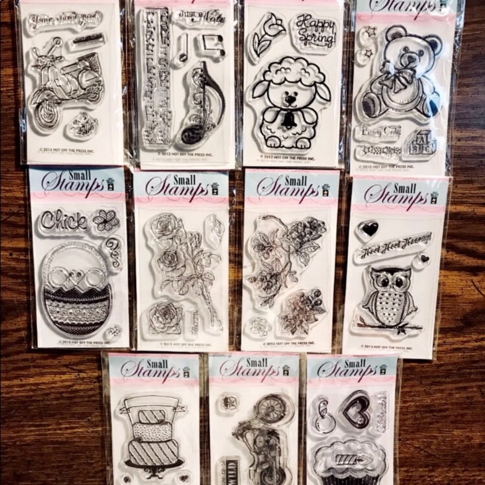 BRAND NEW LOT OF 11 HOT OFF THE PRESS STAMPS